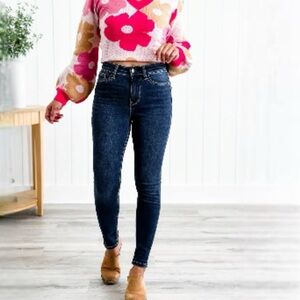 Judy Blue High Rise Dark Wash Thermal Skinny Jeans